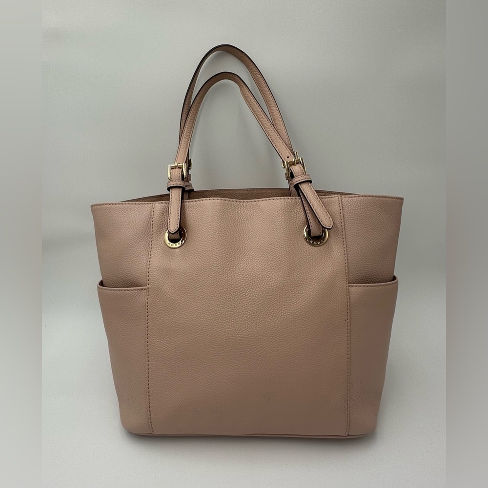 NWT Michael Kors Jet Set Dusty Pink Pebbled Leather Shoulder Tote Bag - Picture 3 of 9